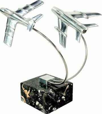 Cabinet Miniature With Mig 15 And Mig 19 Planes, Poland, 1950s