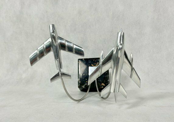 Cabinet Miniature With Mig 15 And Mig 19 Planes, Poland, 1950s photo 420.0