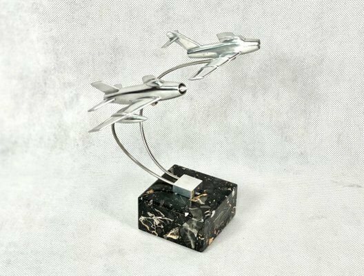 Cabinet Miniature With Mig 15 And Mig 19 Planes, Poland, 1950s photo buy