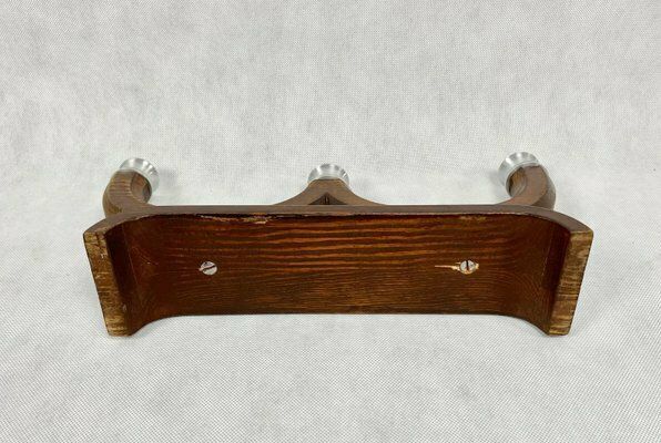 Mid Century Wood And Aluminium Candleholder, 1950s photo Home Decor