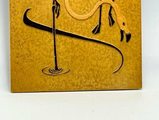 357.0 Mid Century Sandstone Wall Relief With Flamingos, 1960s photo