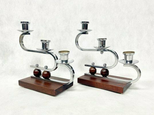 German Art Deco Candleholder, 1930s, Set Of 2 photo 294.0
