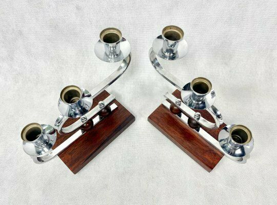 German Art Deco Candleholder, 1930s, Set Of 2 photo vintage