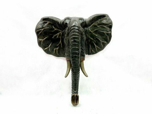 Balinese Artist, Carved Elephant Head, 1970s, Wood photo Art