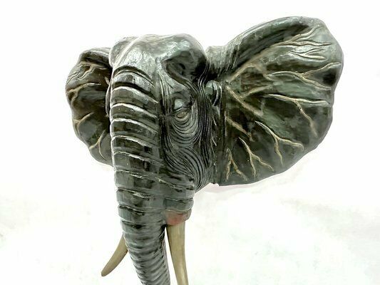 photo vinterior Balinese Artist, Carved Elephant Head, 1970s, Wood