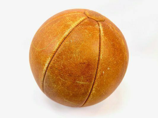 Mid Century Leather Medicine Ball, 1950s photo for sale