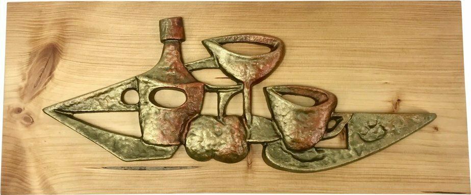 Mid Century Czech Wall Relief In Aluminium, 1950s