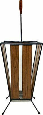 Mid Century Teak Umbrella Stand, 1950s