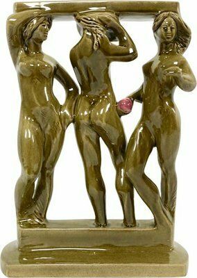 Figurine Of Three Graces In The Bathhouse By Zdeněk Frank For Johoker Bechyně, 1970