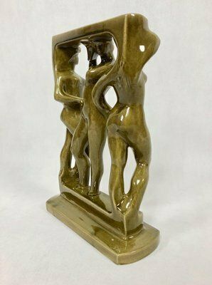 Figurine Of Three Graces In The Bathhouse By Zdeněk Frank For Johoker Bechyně, 1970 photo 231.0