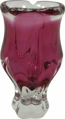 Bohemian Glass Table Vase Attributed To Josef Hospodka For Chribska, 1960s