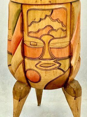 photo for sale African Carved Wooden Zulu Swazi Drum, 1980s