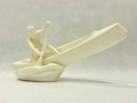 Ceramic Rower Statue From Jihokera Bechyně, 1950s photo furniture