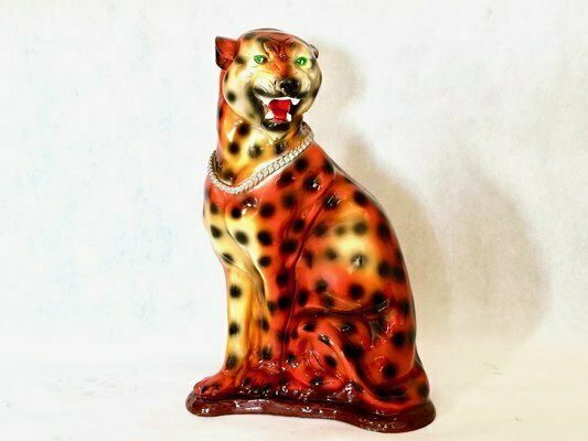 Large Vintage Italian Tiger Statue In Resin, 1970s