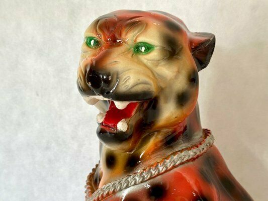 Large Vintage Italian Tiger Statue In Resin, 1970s photo Art