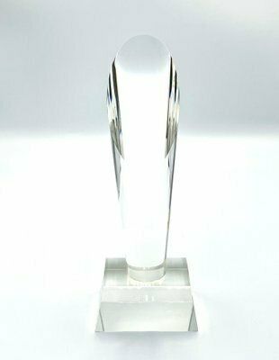 Lead Crystal Glass Obelisk From Desna, Czech Republic, 1980s photo for sale