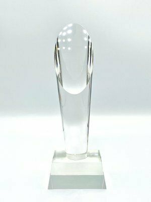Lead Crystal Glass Obelisk From Desna, Czech Republic, 1980s photo buy