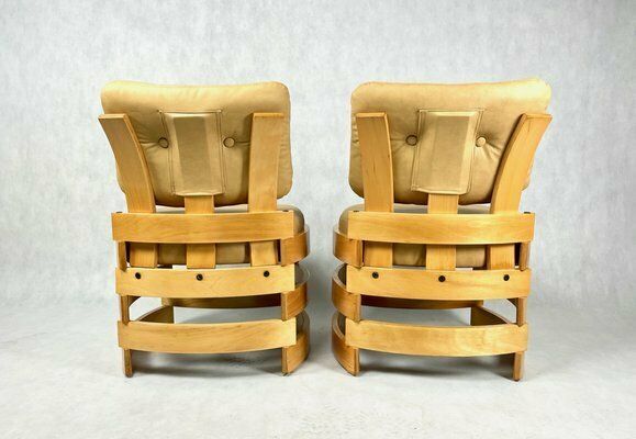 photo for sale Polish Club Chairs Rondo Attributed To Romuald Ferens, 1970s, Set Of 2