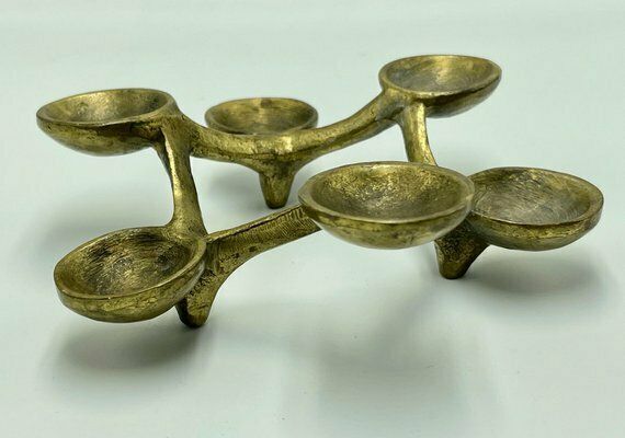 Brutalist Candleholder In Bronze In The Style Of Michael Harjes, 1960s