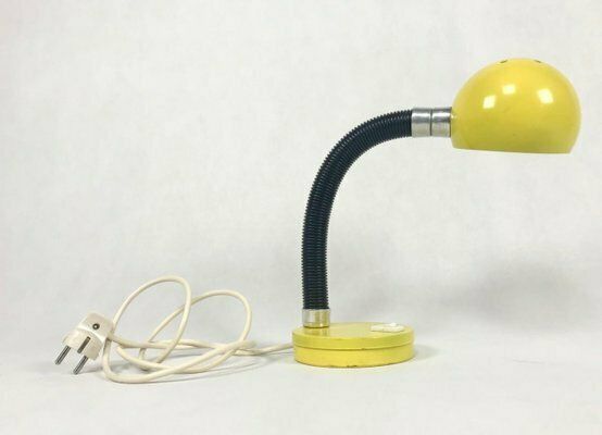 Yellow Table Lamp By Egon Hiilebrand For Nettelhoff Leuchten Menden, 1960s photo vinterior