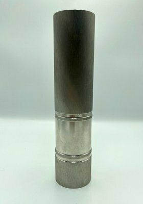 Brutalist German Cylinder Steel Vase From Bmf, 1960s photo for sale