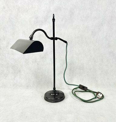 Art Deco Bankers Desk Lamp In Brass, 1940s photo vinterior