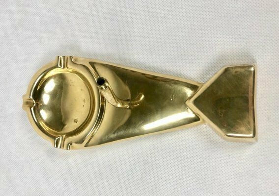 photo vinterior Polish Model Pzl37 łoś Desk Plane With Ashtray In Brass, 1930s