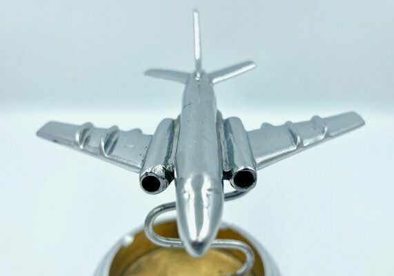 Polish Model Tu124 Desk Plane With Ashtray In Chromed Brass, 1950s photo for sale