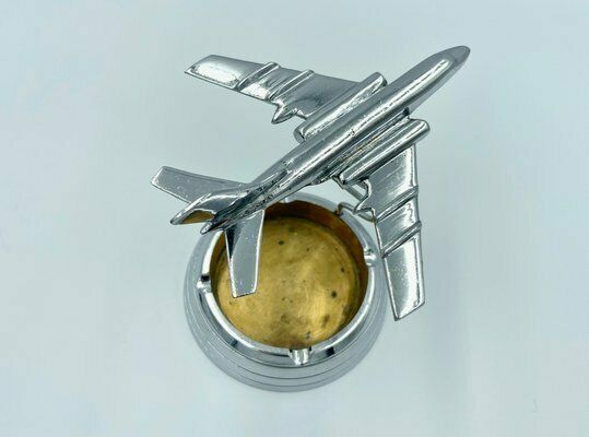 photo furniture Polish Model Tu124 Desk Plane With Ashtray In Chromed Brass, 1950s