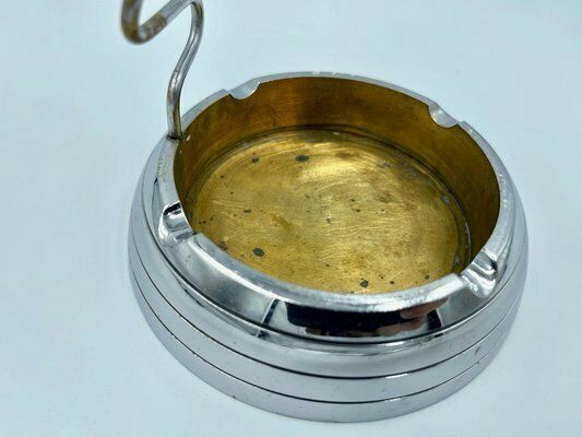 photo for sale Polish Model Tu124 Desk Plane With Ashtray In Chromed Brass, 1950s