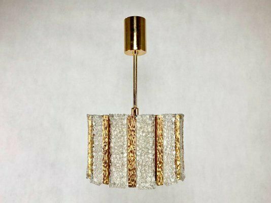 Austrian Pendant Lamp In Bronze Gold Plated Murano Glass From Kalmar, 1960s photo for sale