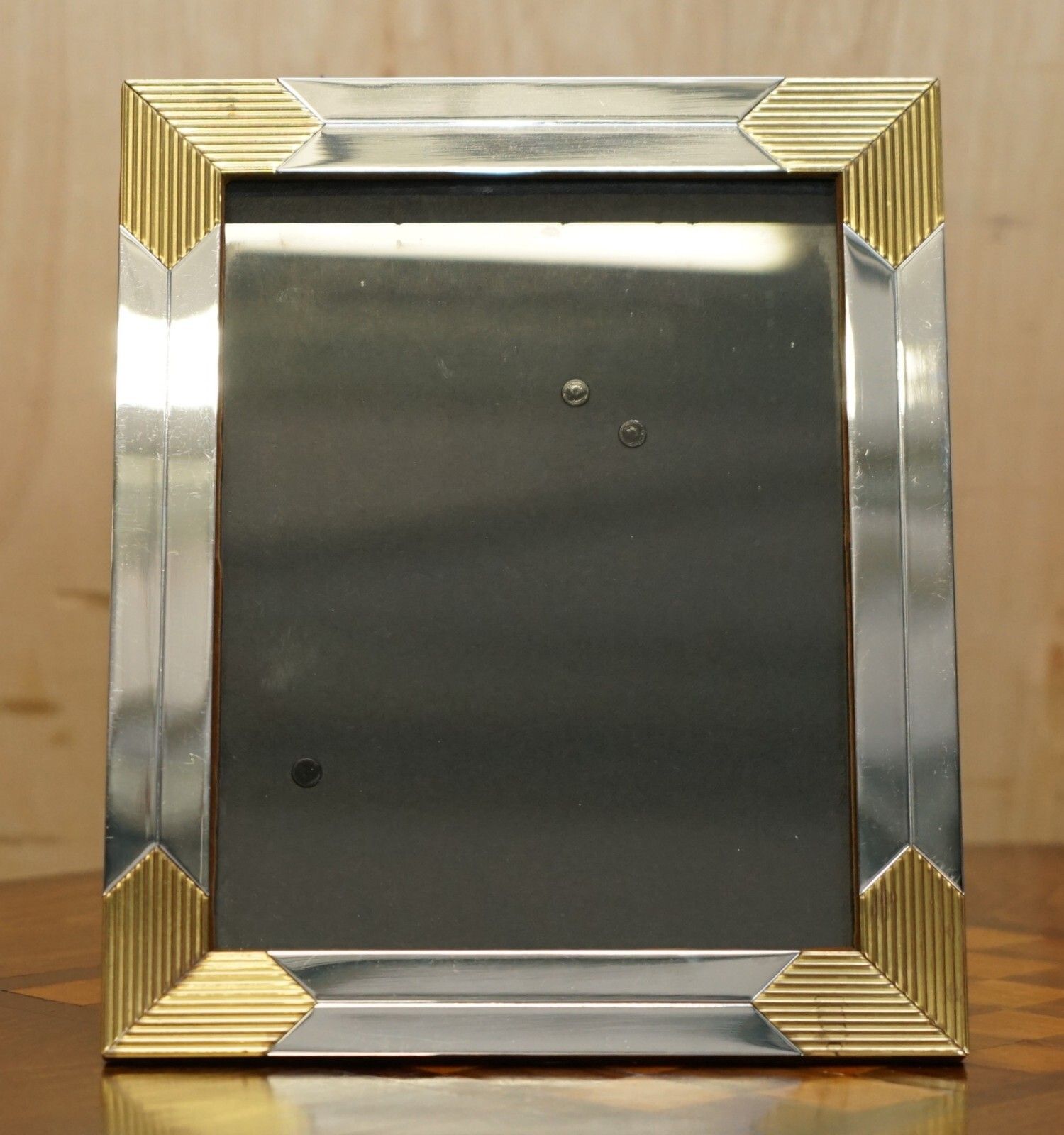 Exquisite Mid Century Modern Circa 1970 Romeo Rega Chrome & Brass Picture Frame photo furniture