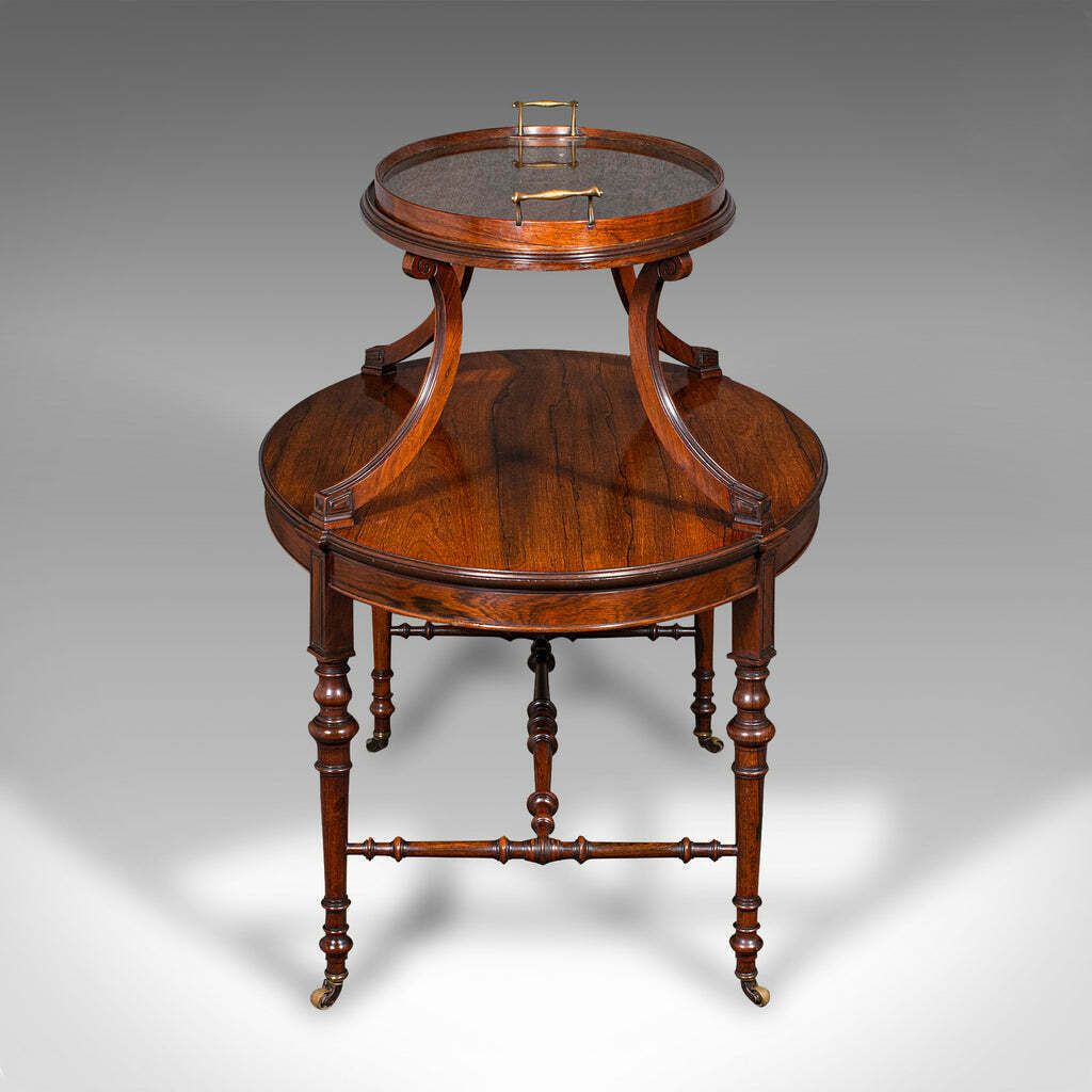 Antique Display Serving Table, English, Two Tier, Butler's Buffet Stand, Regency photo Furniture