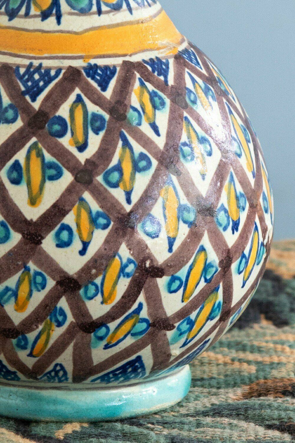 Pair Of Tunisian Glazed Earthenware Vases, Midcentury photo vinterior