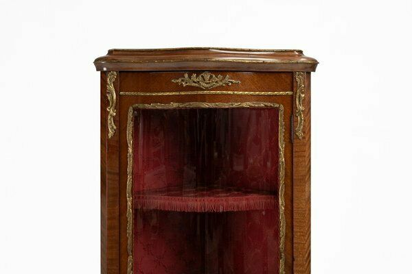 French Louis XV Style Corner Display Cabinet With Arched Glass, 1950 photo 1410.0