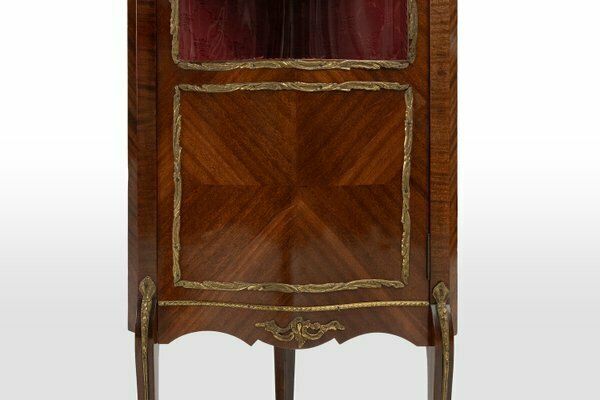 French Louis XV Style Corner Display Cabinet With Arched Glass, 1950 photo vinterior