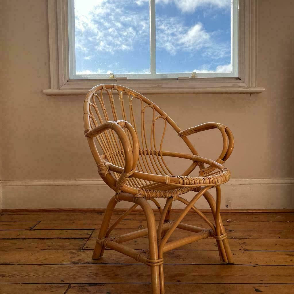 295.0 Mid Century French Bamboo Chair photo