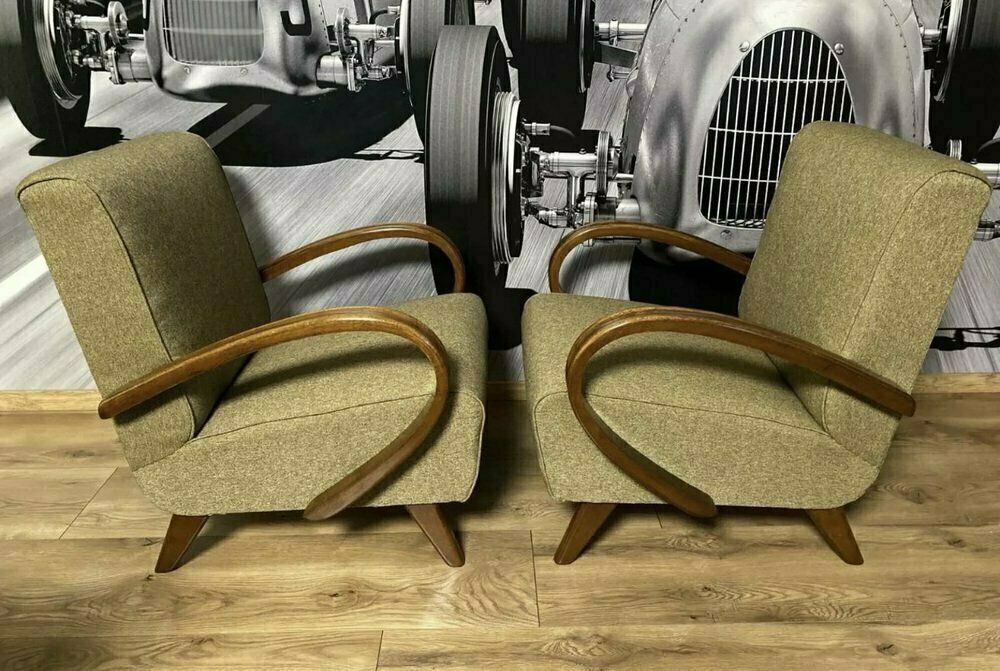 Art Deco Armchairs By Jindřich Halabala For Up Závody, 1930s, Set Of 2