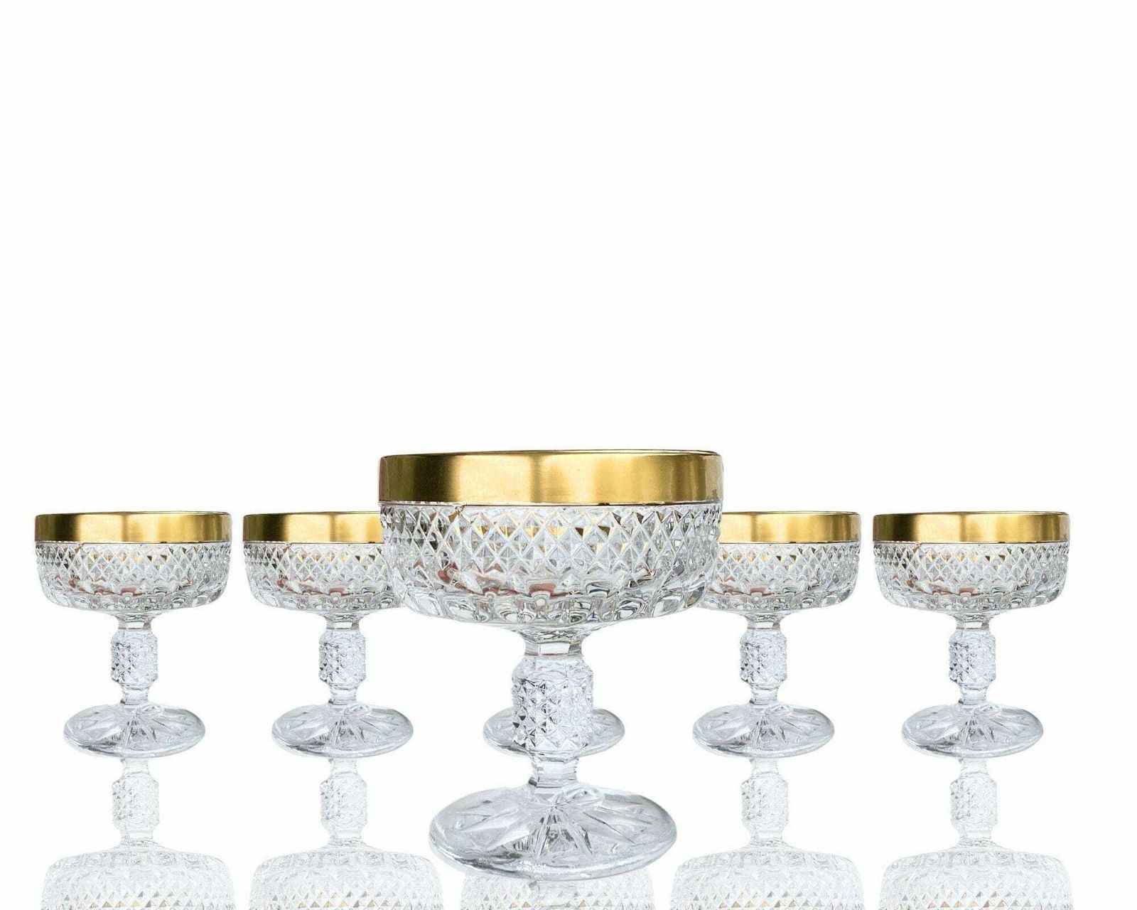 Crystal Cordial Glasses | 6pcs | 24k Gold Trim | Design Hysterical!