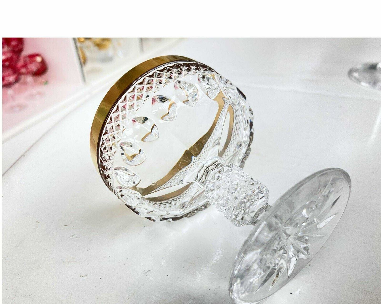 Crystal Cordial Glasses | 6pcs | 24k Gold Trim | Design Hysterical! photo furniture