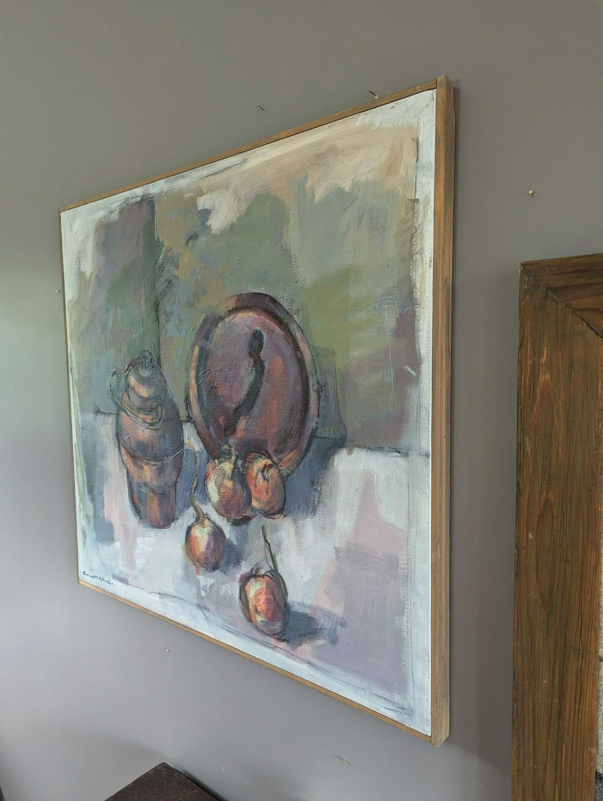 Pot & Onions Oil Painting, Modernist photo 550.0