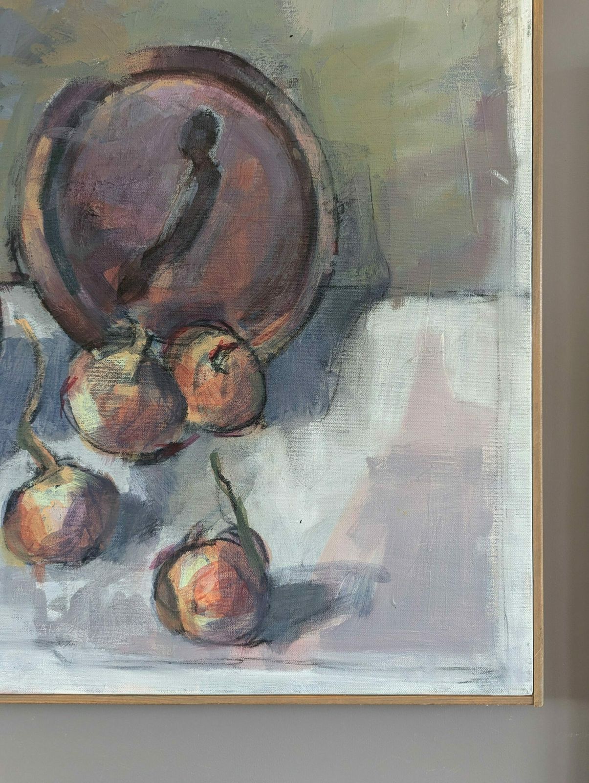 Pot & Onions Oil Painting, Modernist photo buy