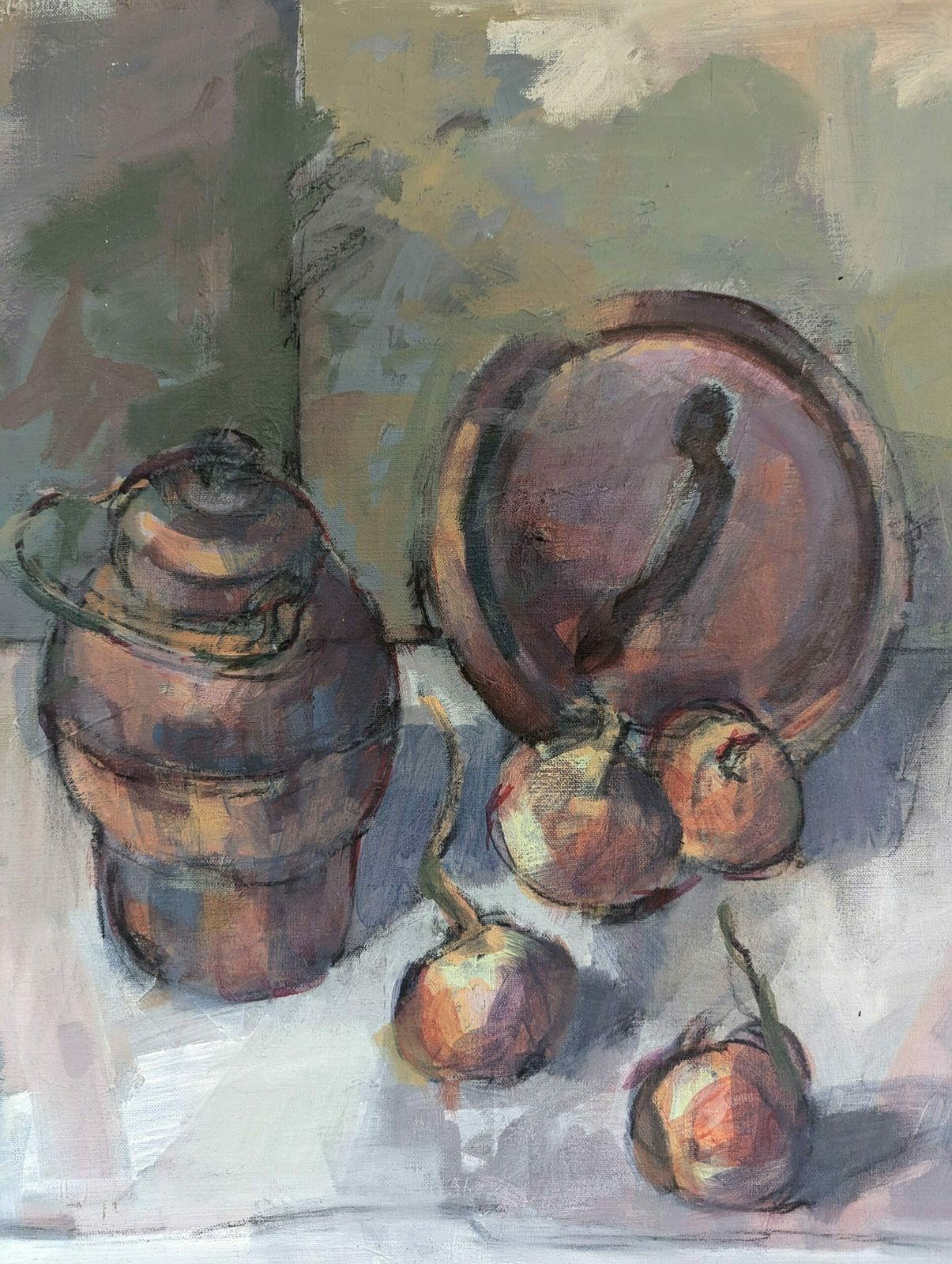 photo furniture Pot & Onions Oil Painting, Modernist