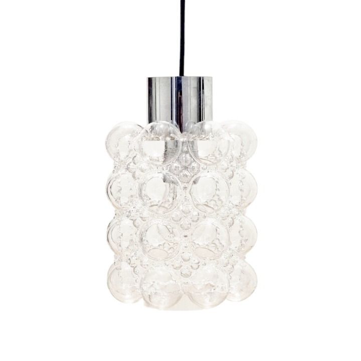 Mid Century Modern Bubble Glass Pendant By Helena Tynell For Limburg, Germany, 1960s