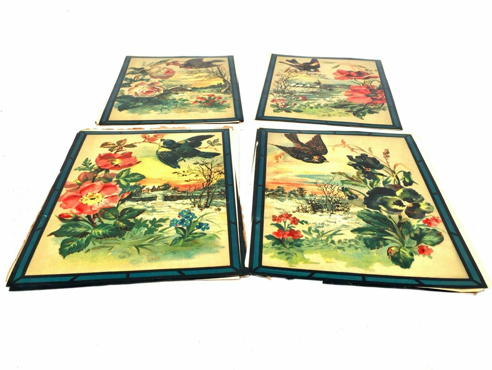 Antique Set Of 12 Victorian Crystographs For Stained Glass Decoration / Art photo buy