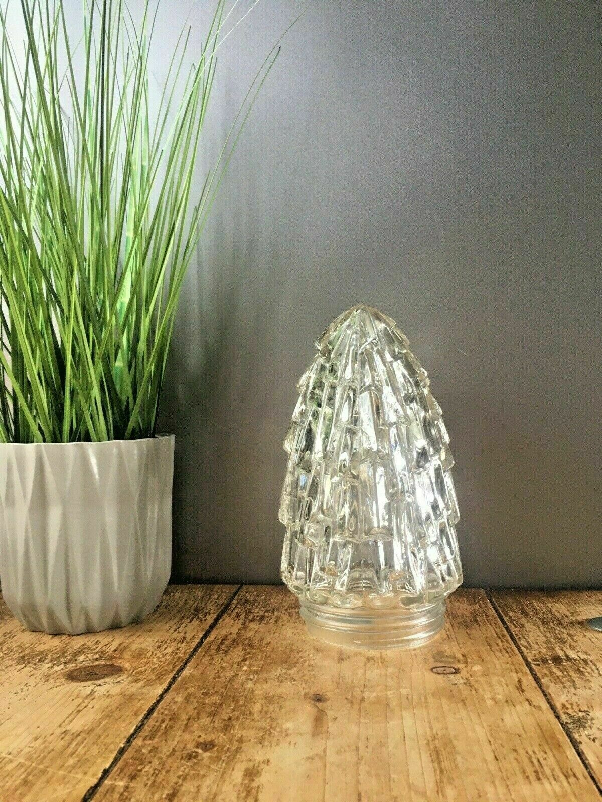 1 Textured Glass Lamp Shade Flame Rocket Beehive Shape Art Deco Mid Century 60's photo 50.0