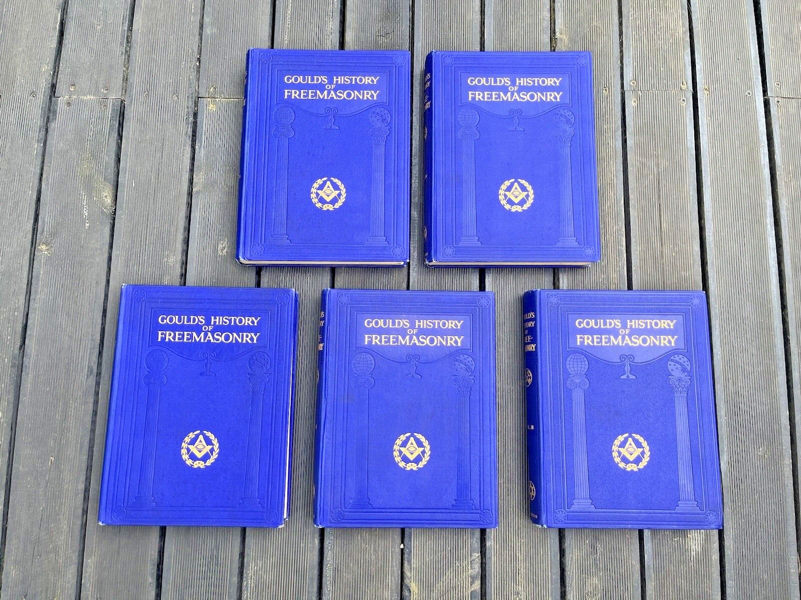 Rare Antique Goulds History Of Freemasonry Caxton Complete 5 Book Set Occult photo furniture