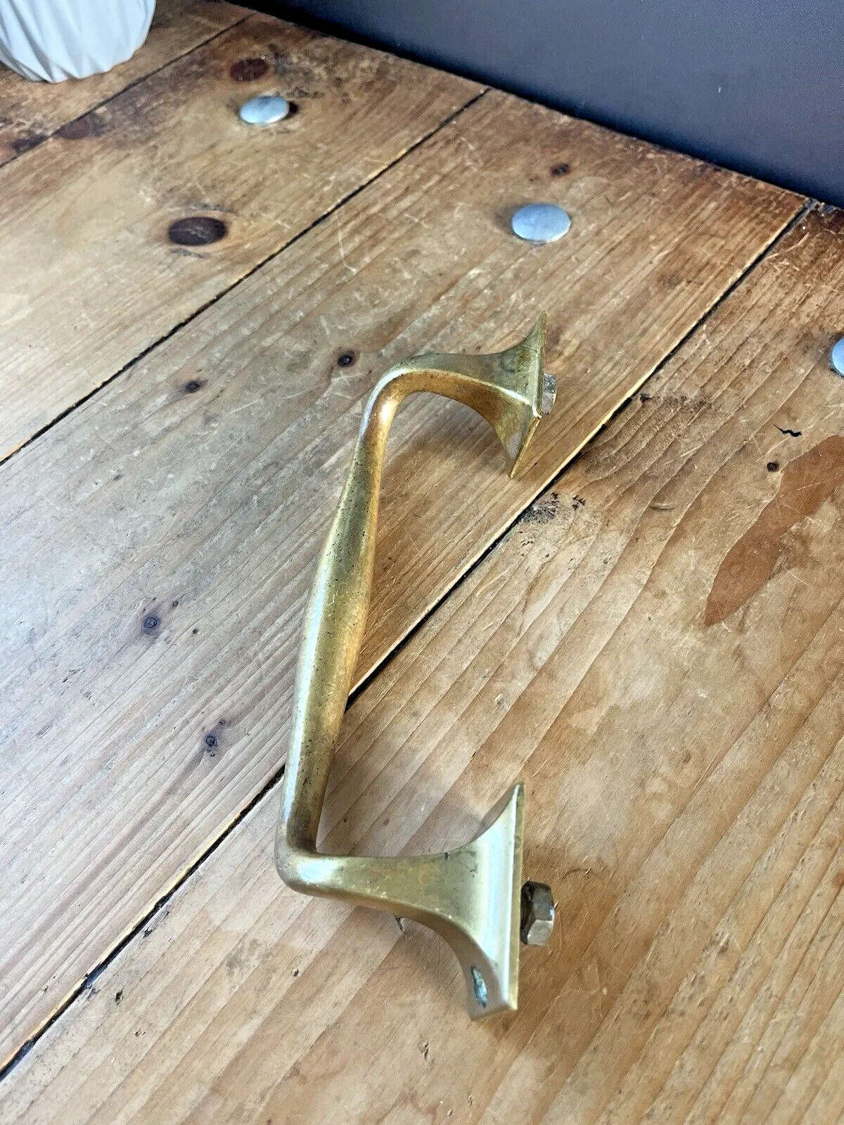Good Quality Antique Art Nouveau Brass Door Handle Drawer Cabinet Chest Pull photo 72.0