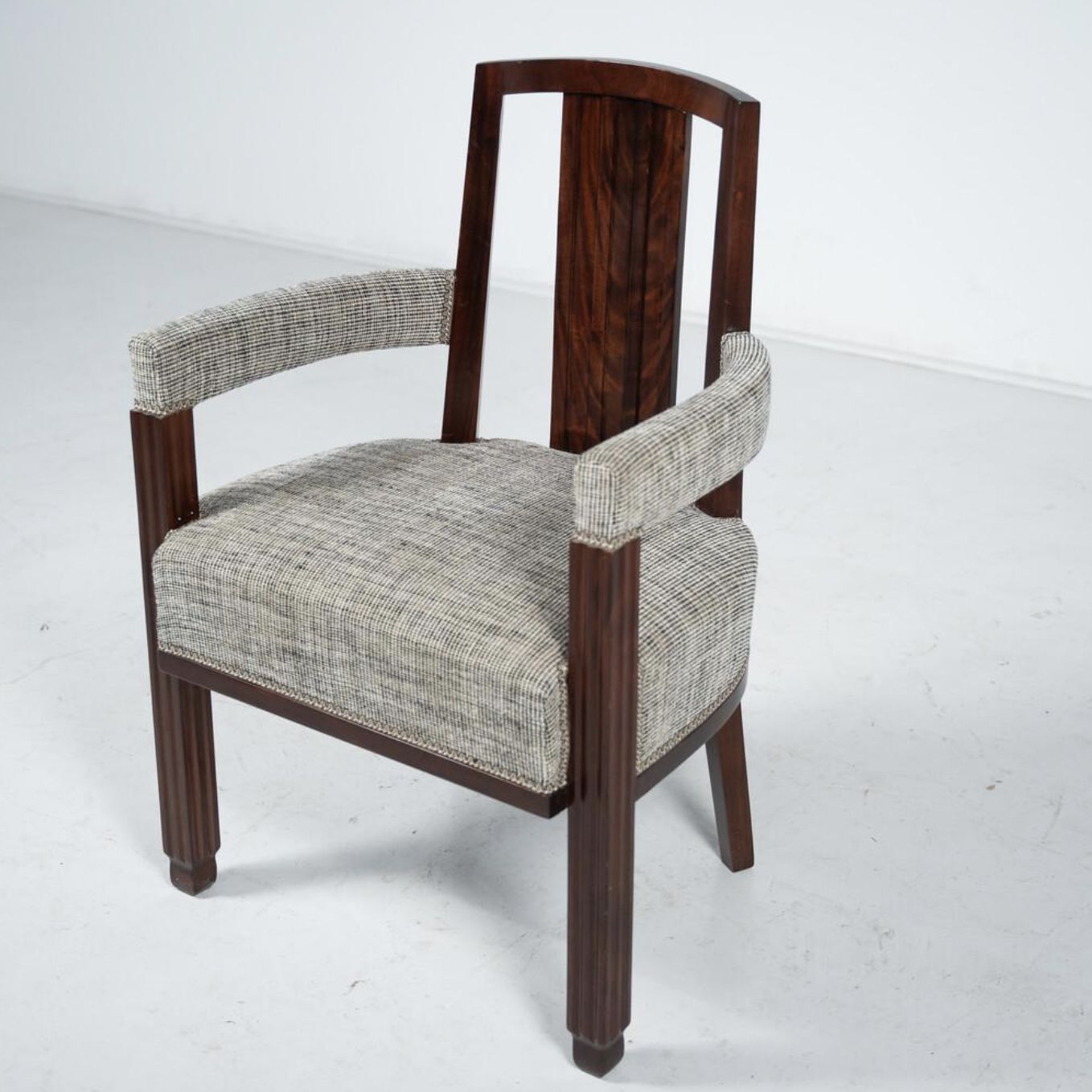 Set Of 8 Armchairs, Art Deco Style – New Upholstery photo for sale
