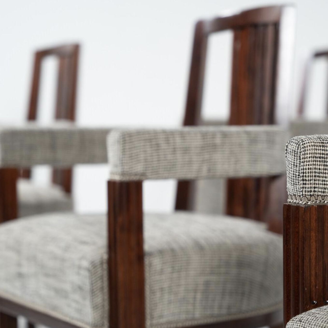 Set Of 8 Armchairs, Art Deco Style – New Upholstery photo vintage